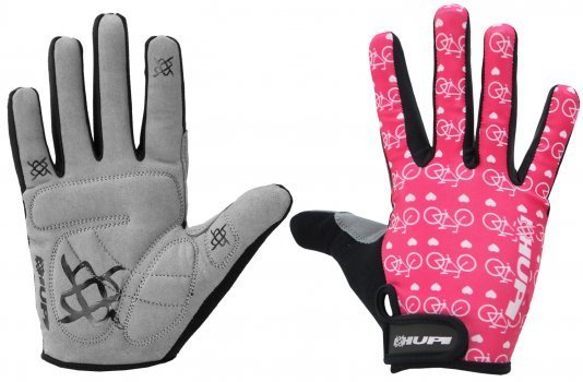 luva hupi dedo longo love bike rosa 8710