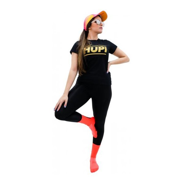 meia hupi lisa alaranjado neon 7218