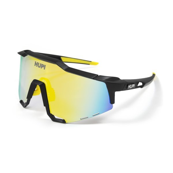 oculos de sol hupi stelvio preto amarelo lente amarelo espelhado 10596