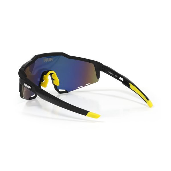 oculos de sol hupi stelvio preto amarelo lente amarelo espelhado 10597