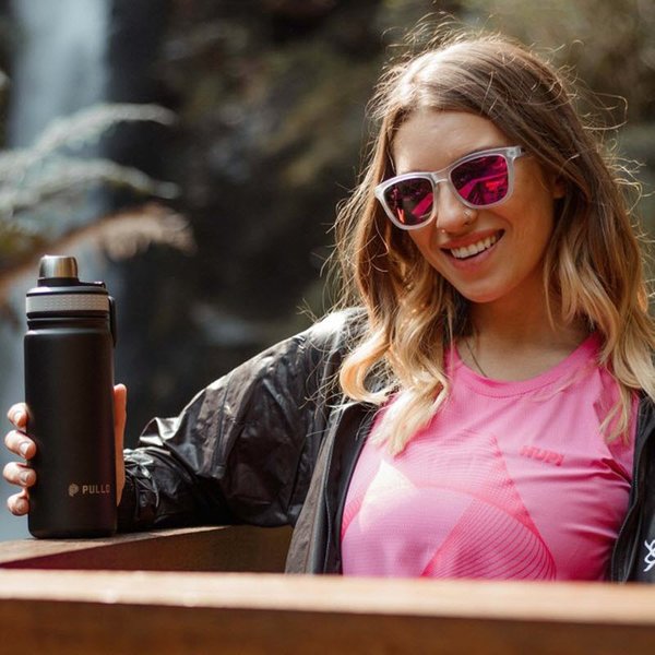 oculos de sol hupi sole armacao cristal lente rosa espelhado 24005