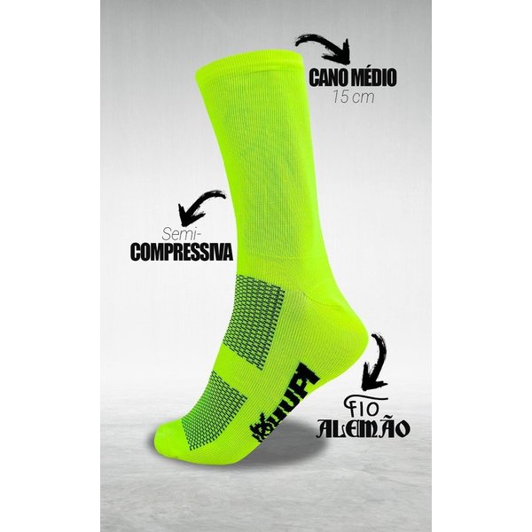 meia hupi lisa amarelo neon tamanho plus 42 46 12124