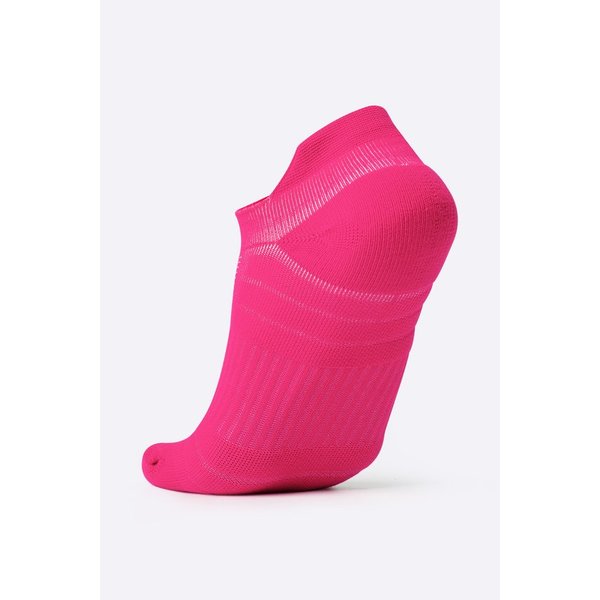 meia curta para corrida hupi running pro invisivel rosa neon 65ca245213636
