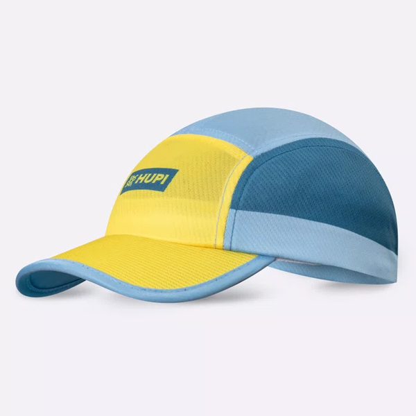 bone para corrida hupi run azul e amarelo 2